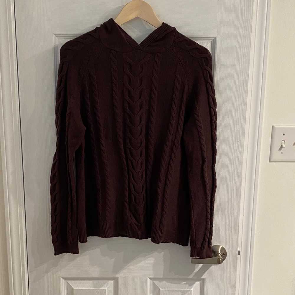 Motion Cable Knit Brown Sweater, Hoodie, Size